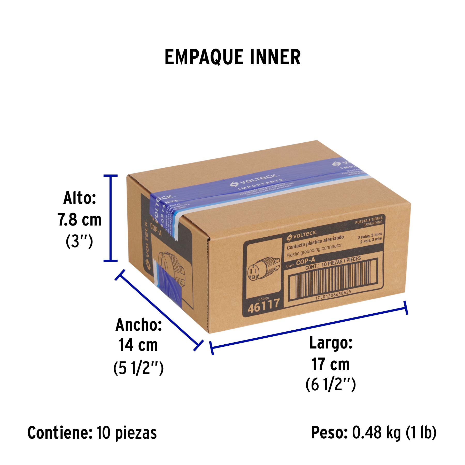 Contacto Industrial Plastico Aterrizado, 2 Polos+tierra - Image 3
