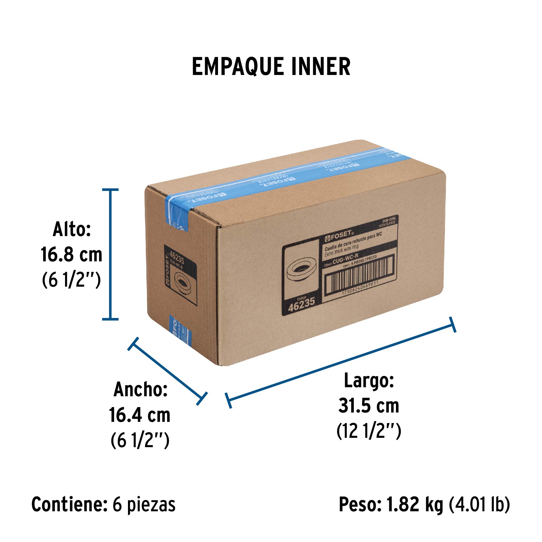 Cuello de Cera con Guía para Wc, Robusto, 250 G, Foset - Image 2