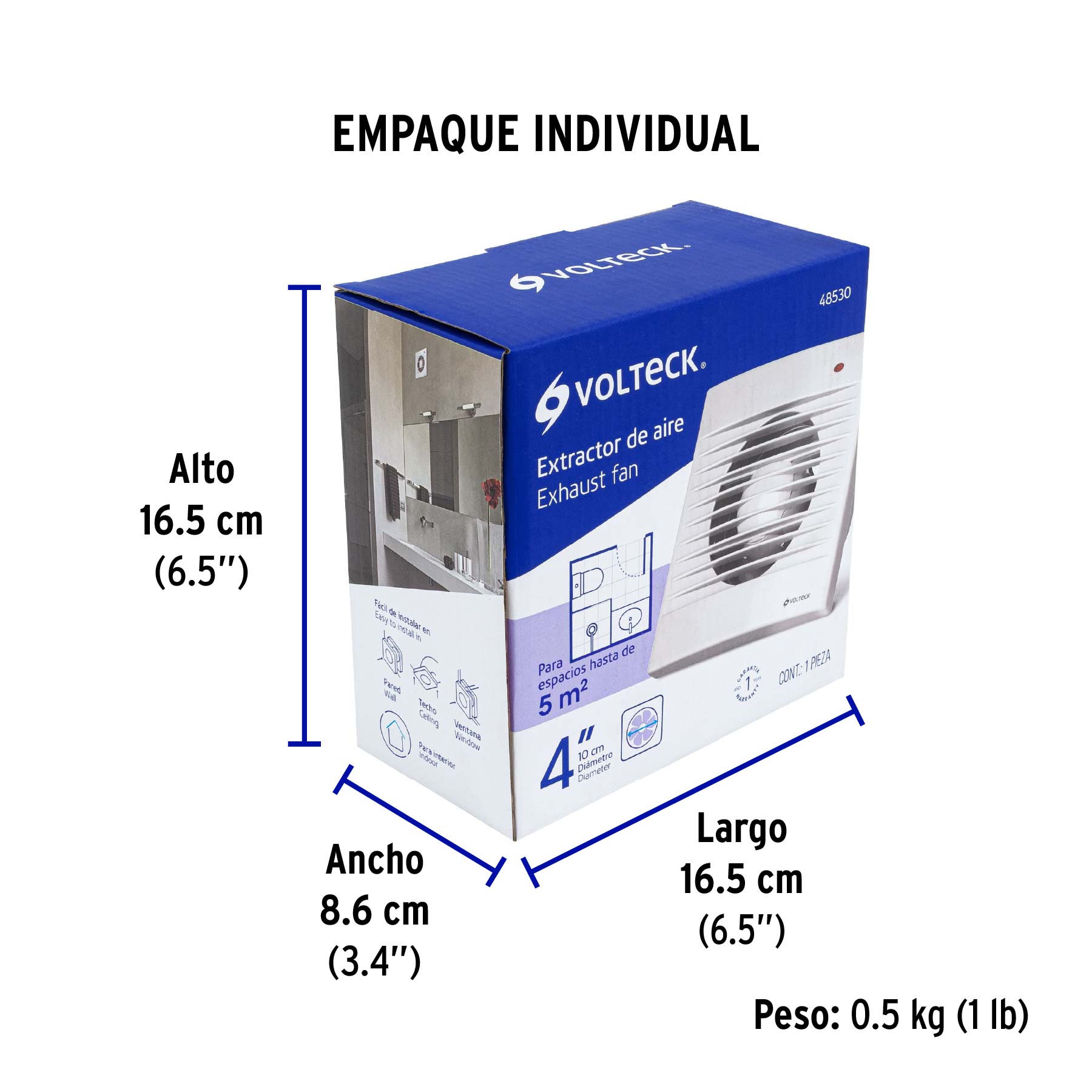 Extractor de Aire de 4", Blanco, Volteck - Image 2