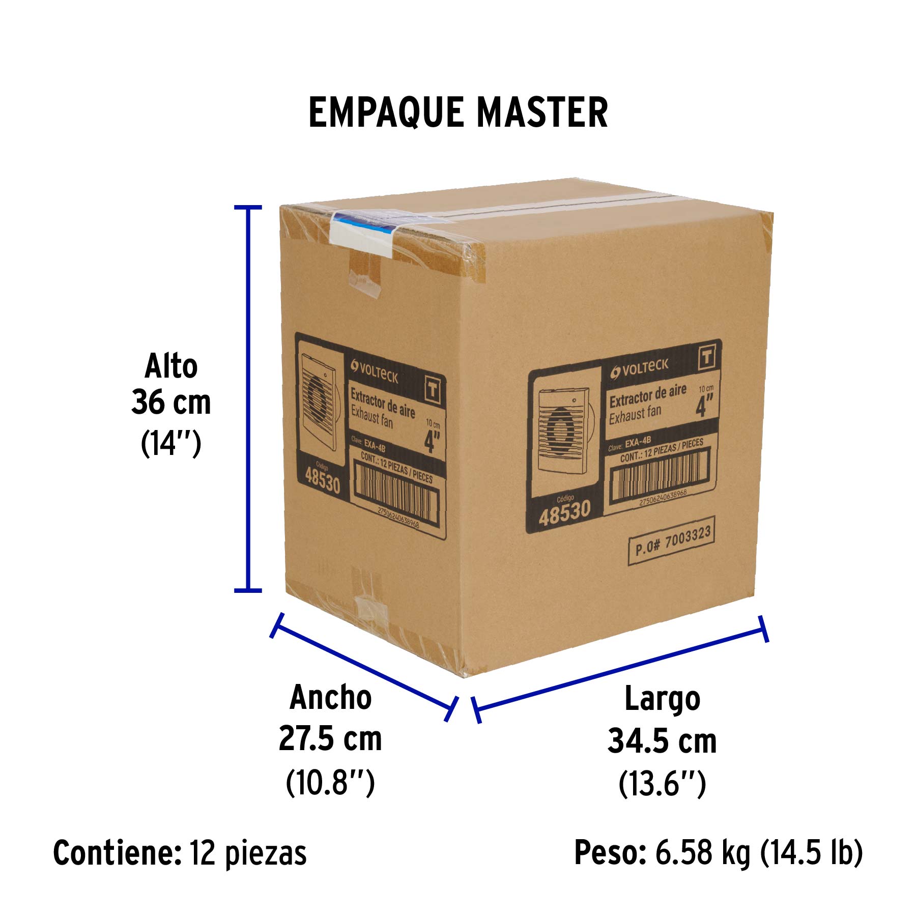 Extractor de Aire de 4", Blanco, Volteck - Image 3