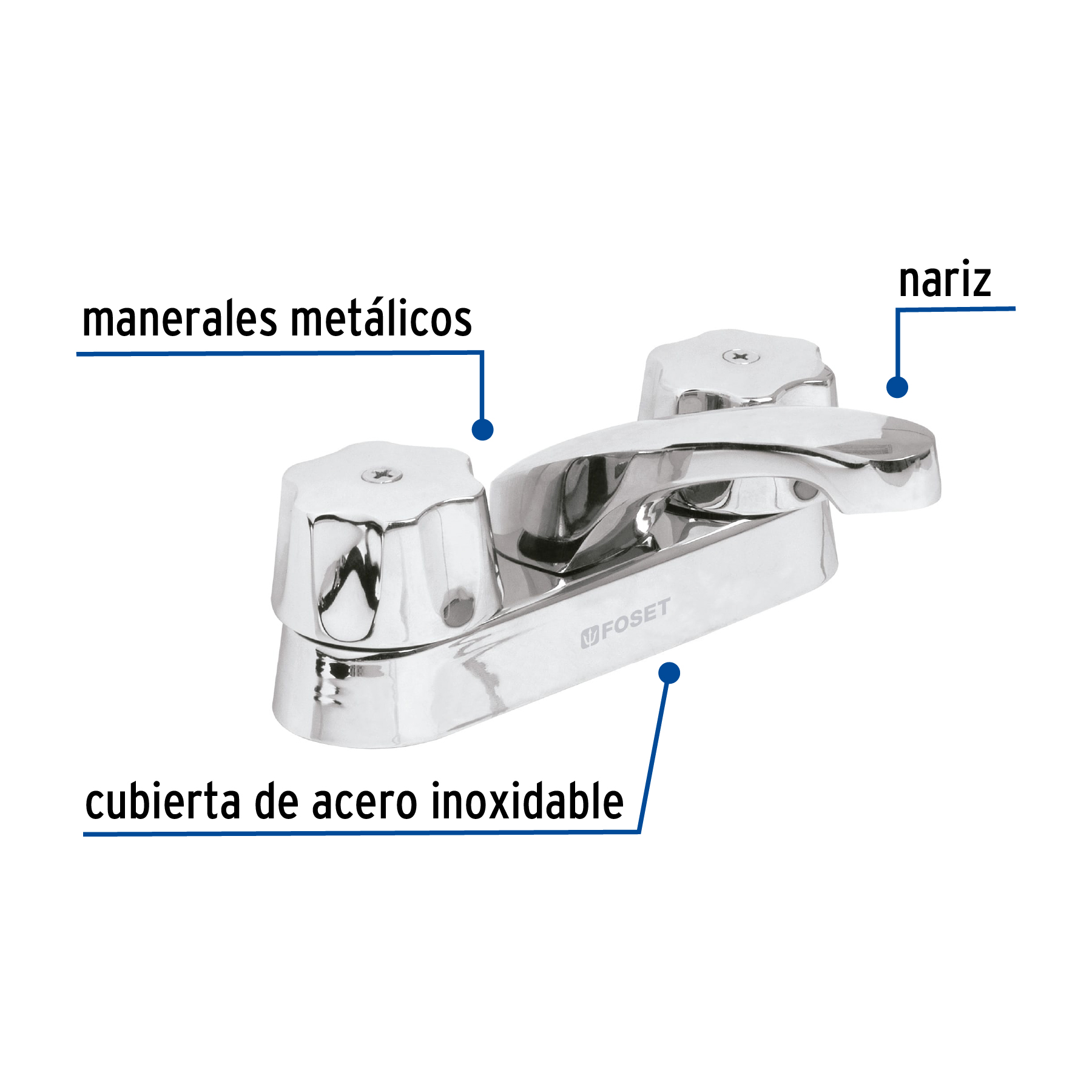 Mezcladora 4" para Lavabo, Nariz Larga, Cartucho Cermico - Image 6
