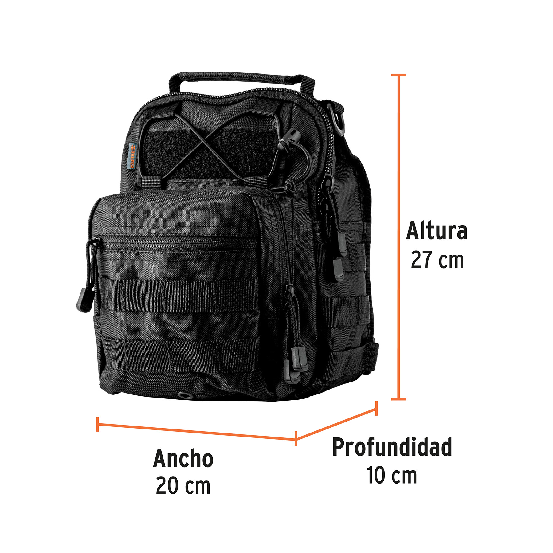 Mochila Táctica Multiusos Negra, Truper - Image 2