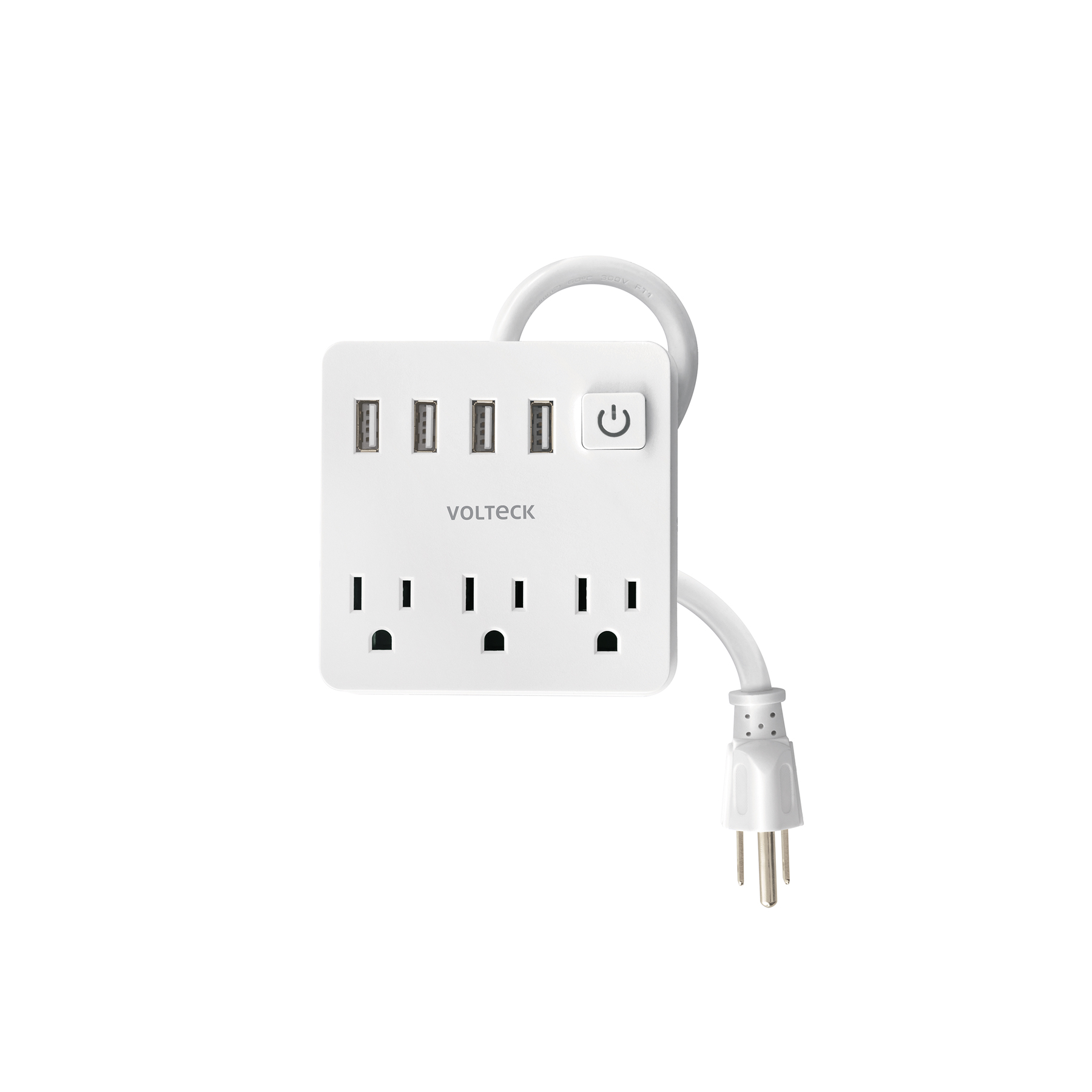 Multicontacto 16 Awg Domstico 3 Entradas 4 Ptos Usb, Blanco
