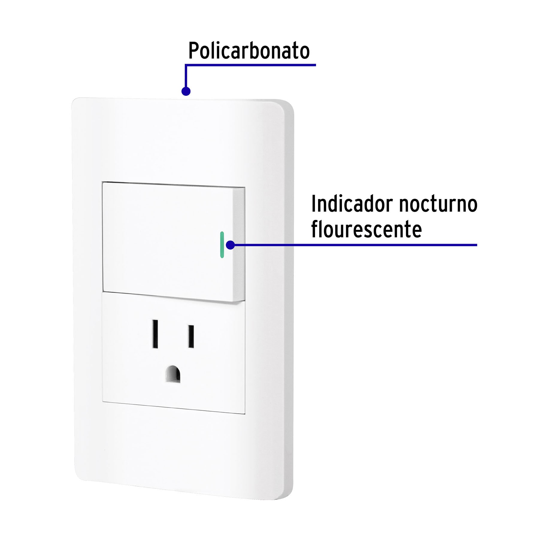 Placa Armada Blanca Interruptor y Contacto 1.5 Md, Lisboa - Image 6