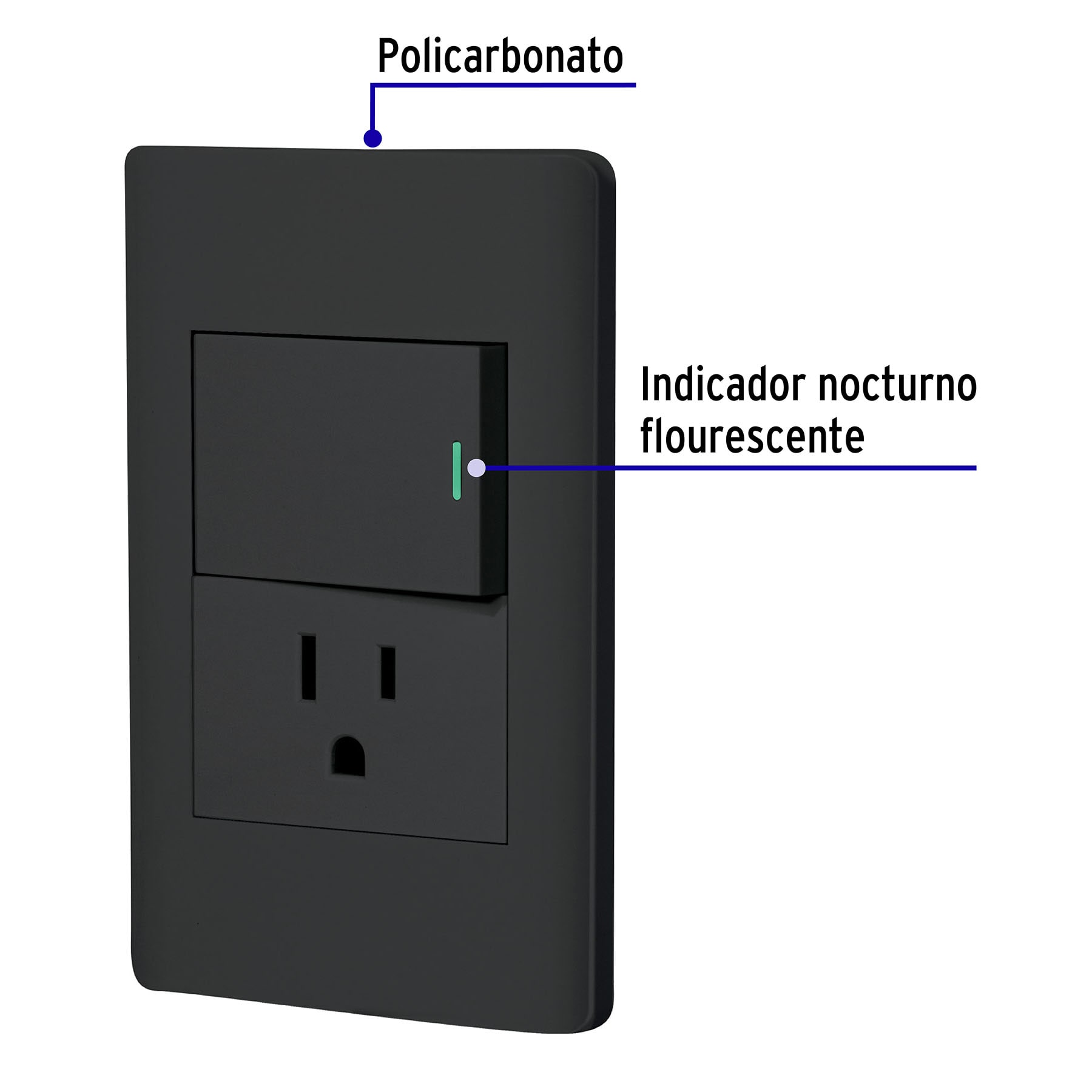 Placa Armada Negra Interruptor y Contacto 1.5 Md, Lisboa - Image 9