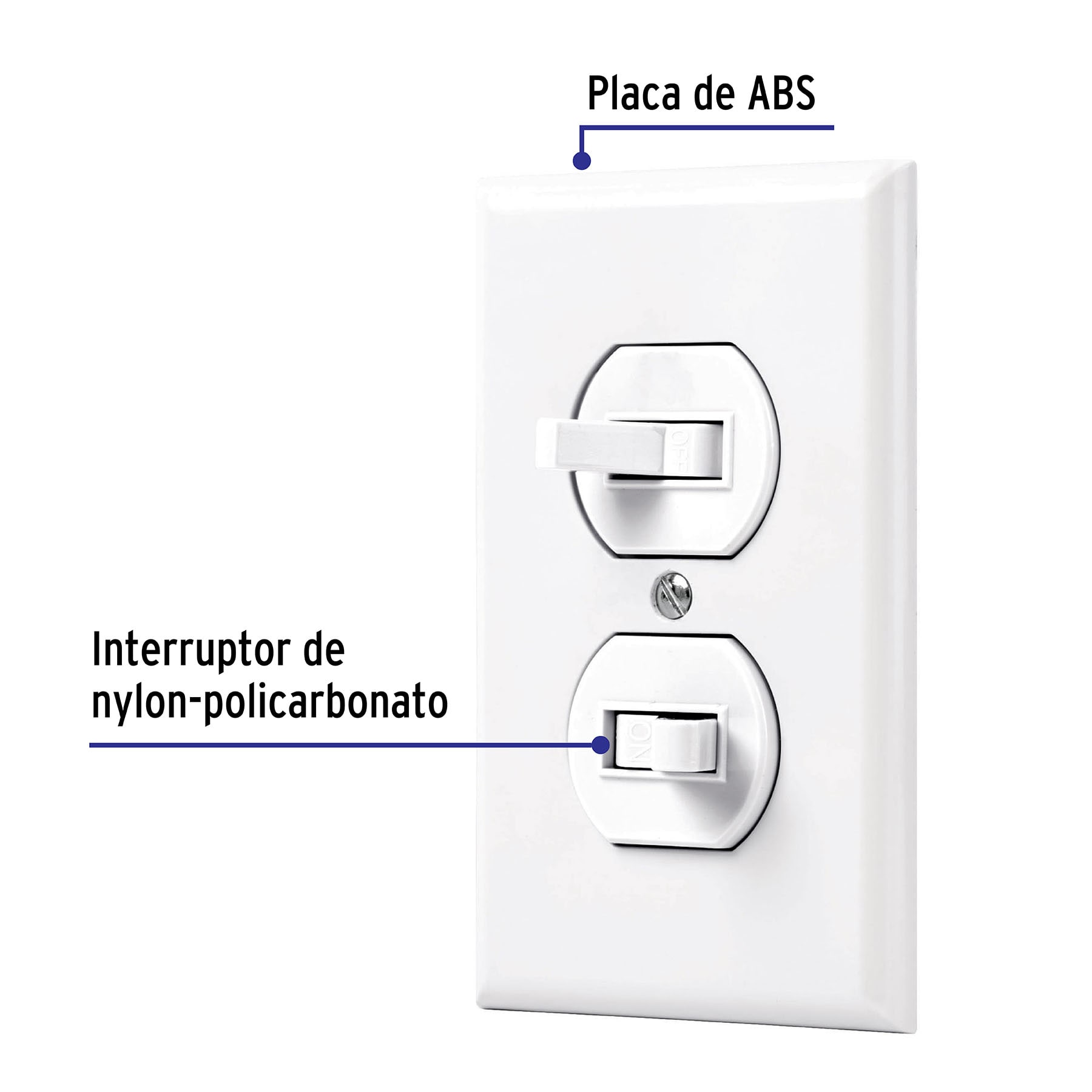 Placa Armada 2 Interruptores Sencillo,blanca, Lnea Standard - Image 6