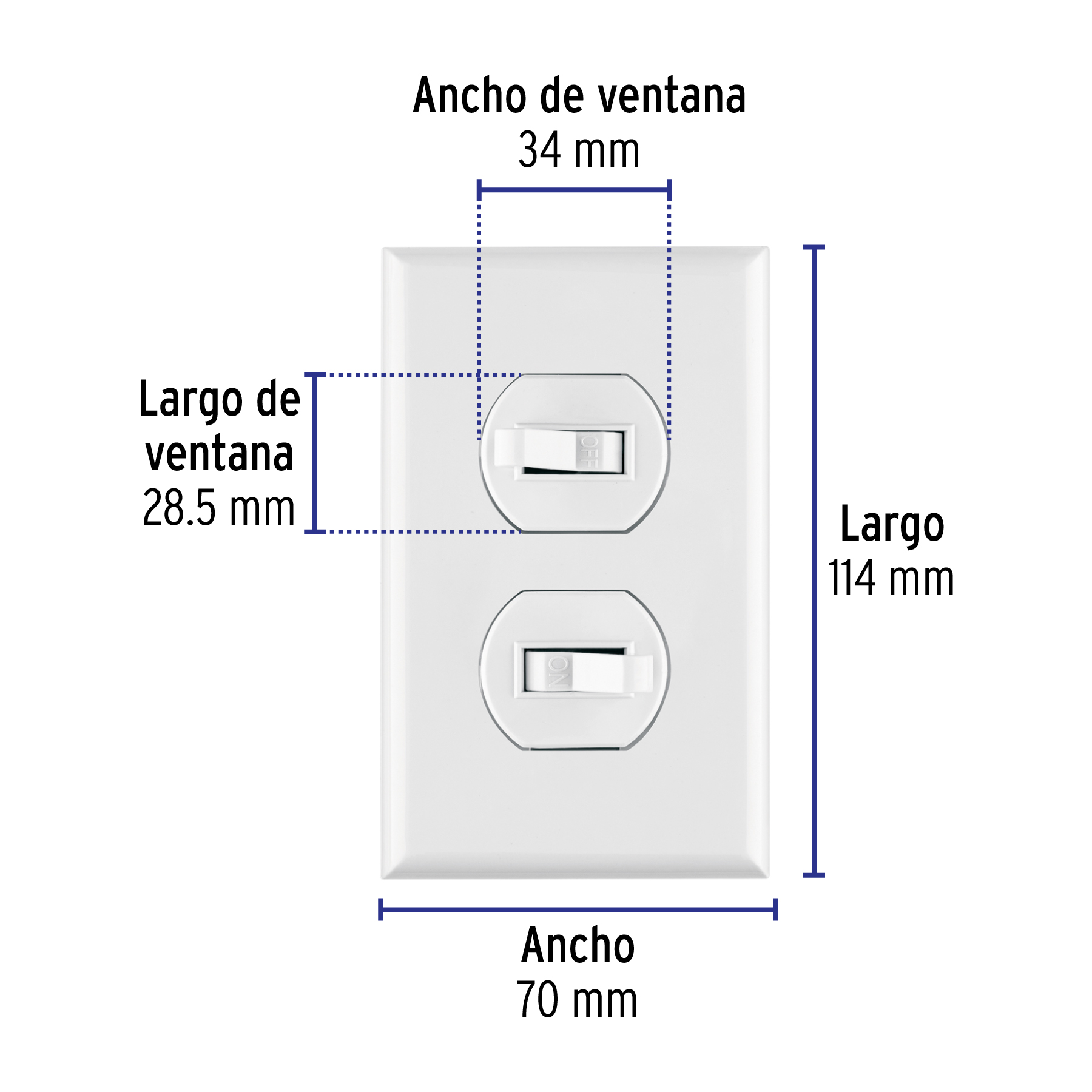Placa Armada 2 Interruptores Sencillo,blanca, Lnea Standard - Image 7