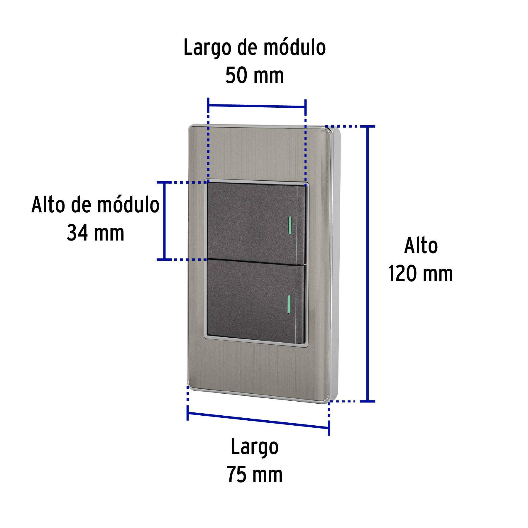 Placa Armada Acero 1 Interruptor y 1 de 3VAS 1.5md,lisboa - Image 7