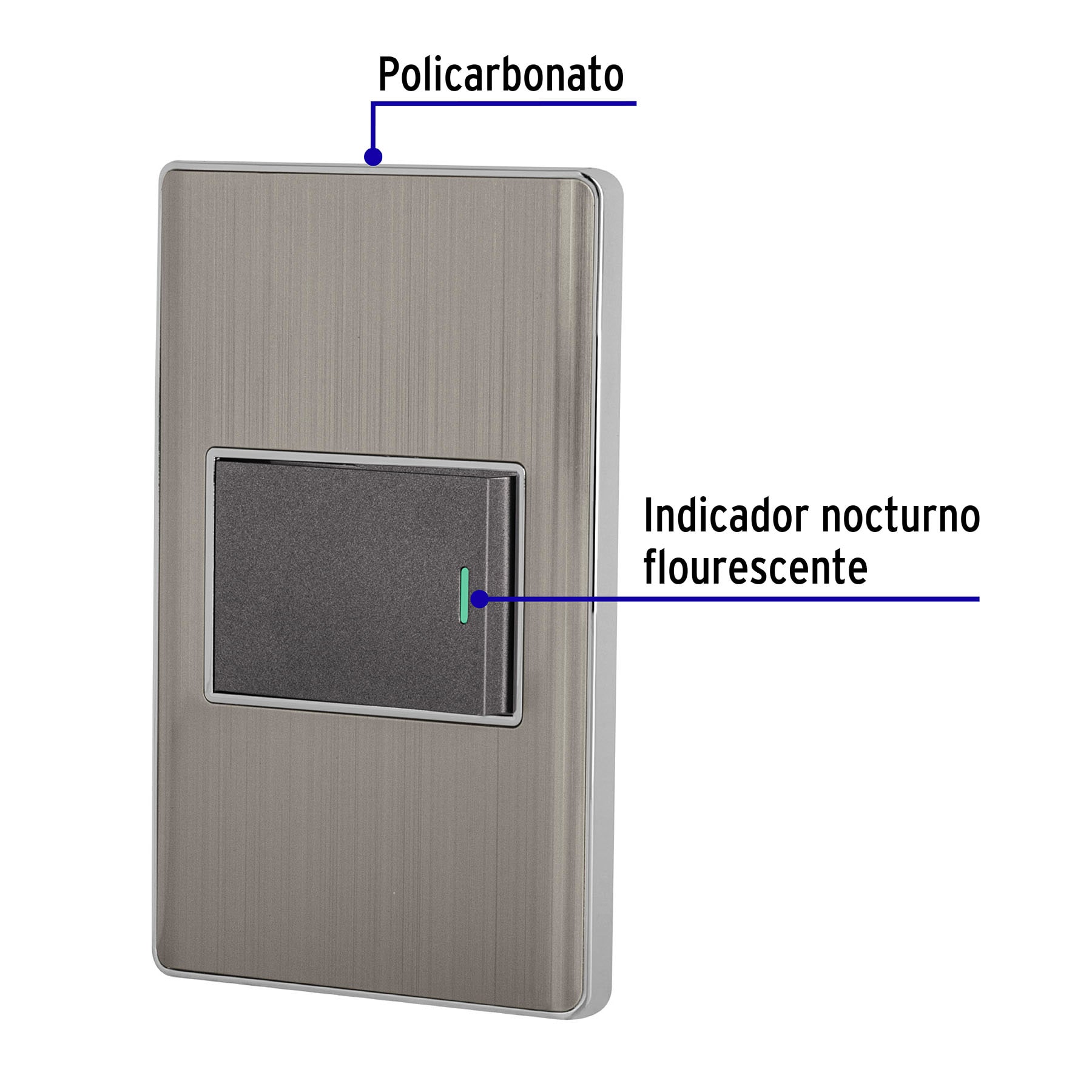 Placa Armada Acero Inox 1 Interruptor 1.5 Mdulos, Lisboa - Image 6
