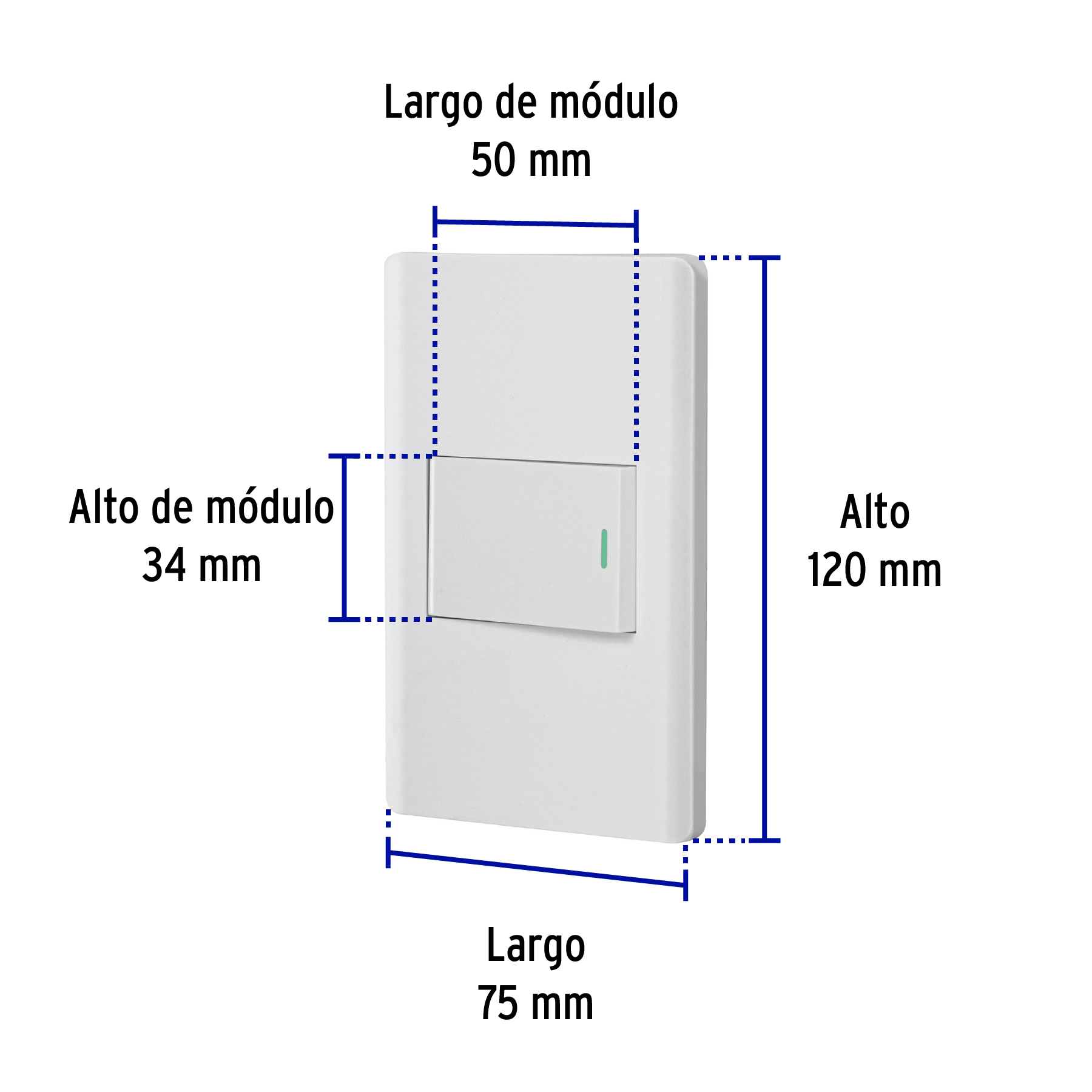 Placa Armada Blanca 1 Interruptor 1.5 Mdulos, Lisboa - Image 7
