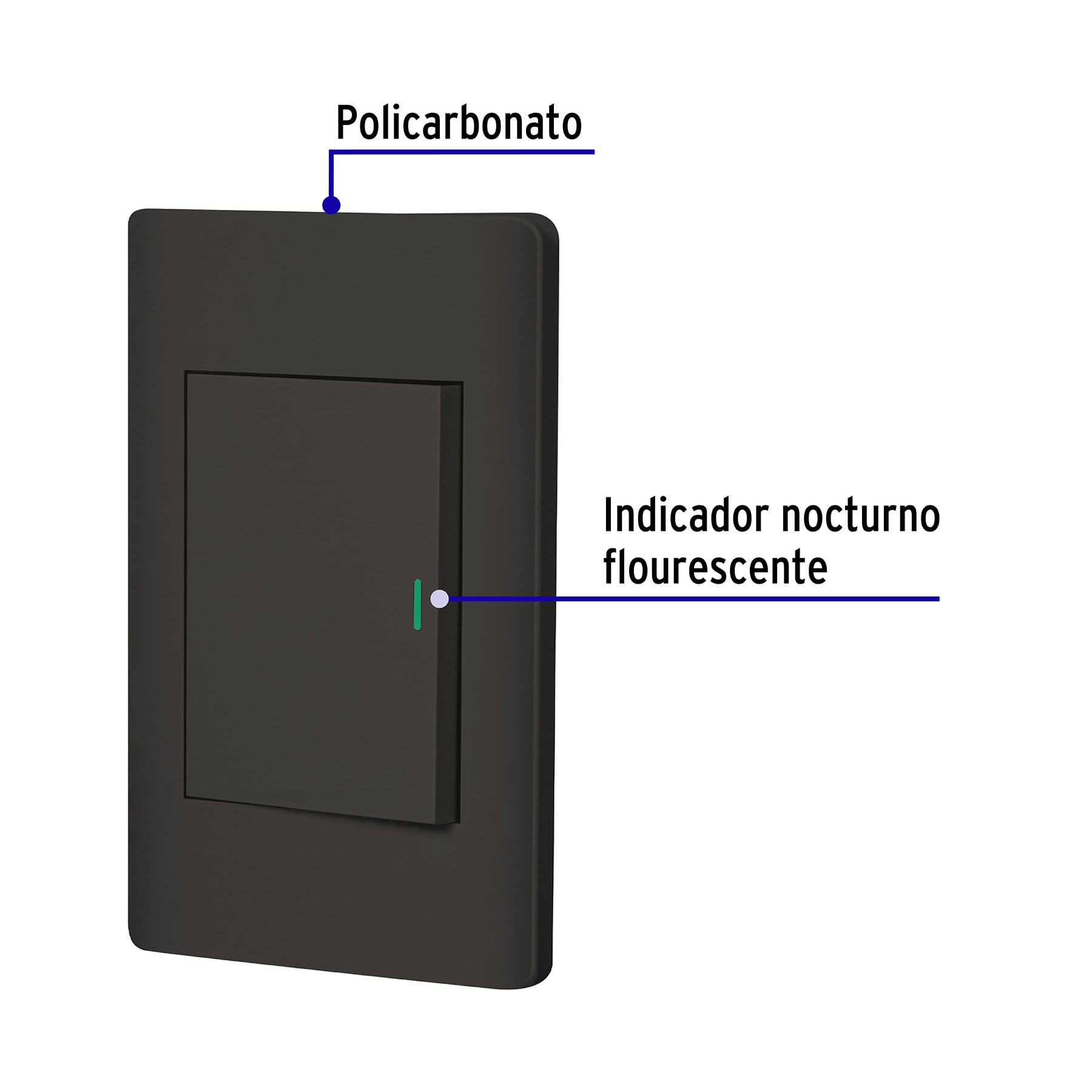 Placa Armada Negra 1 Interruptor 3 Mdulos, Lisboa, Volteck - Image 6