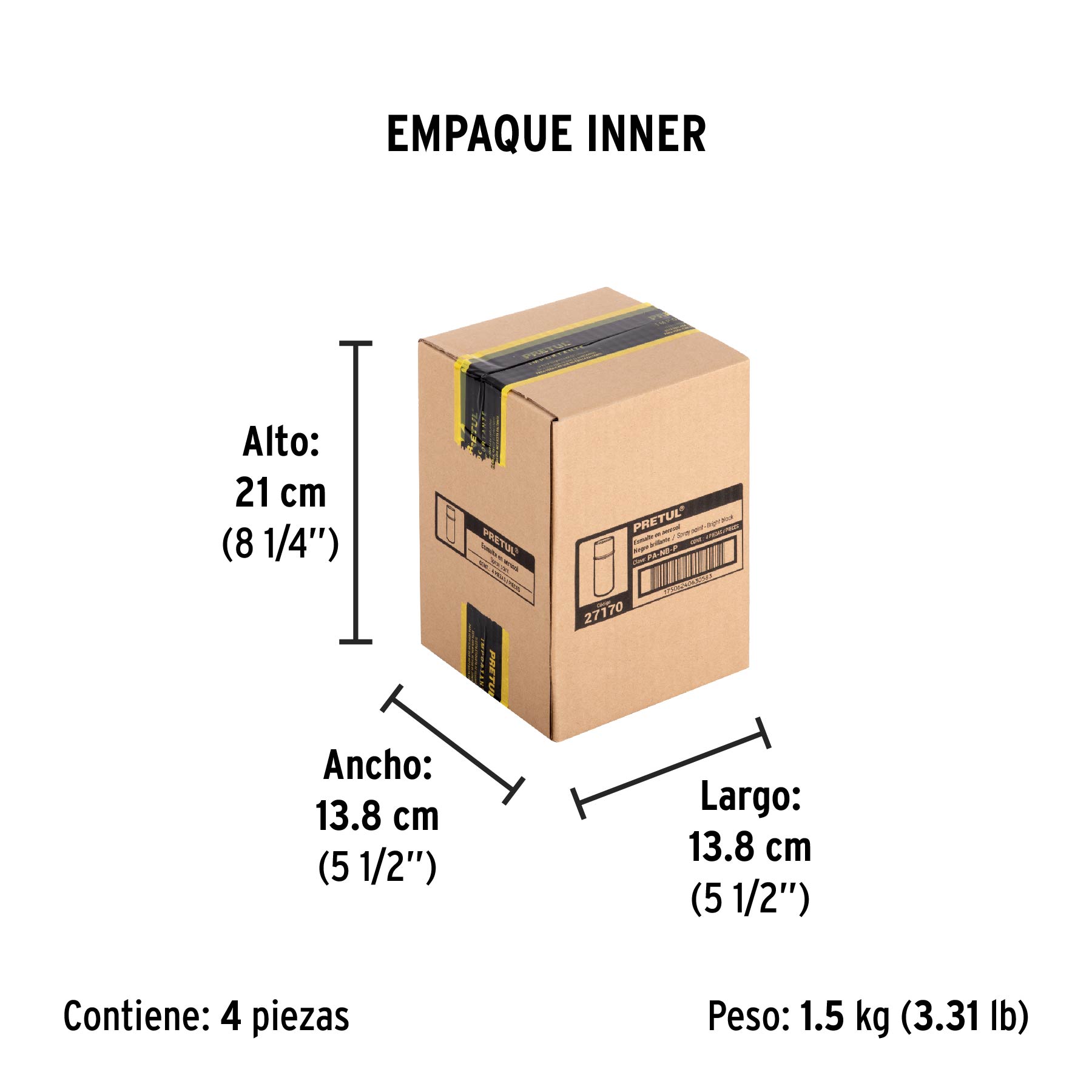 Pintura en Aerosol,negro Brillante, 400 Ml, Pretul - Image 3