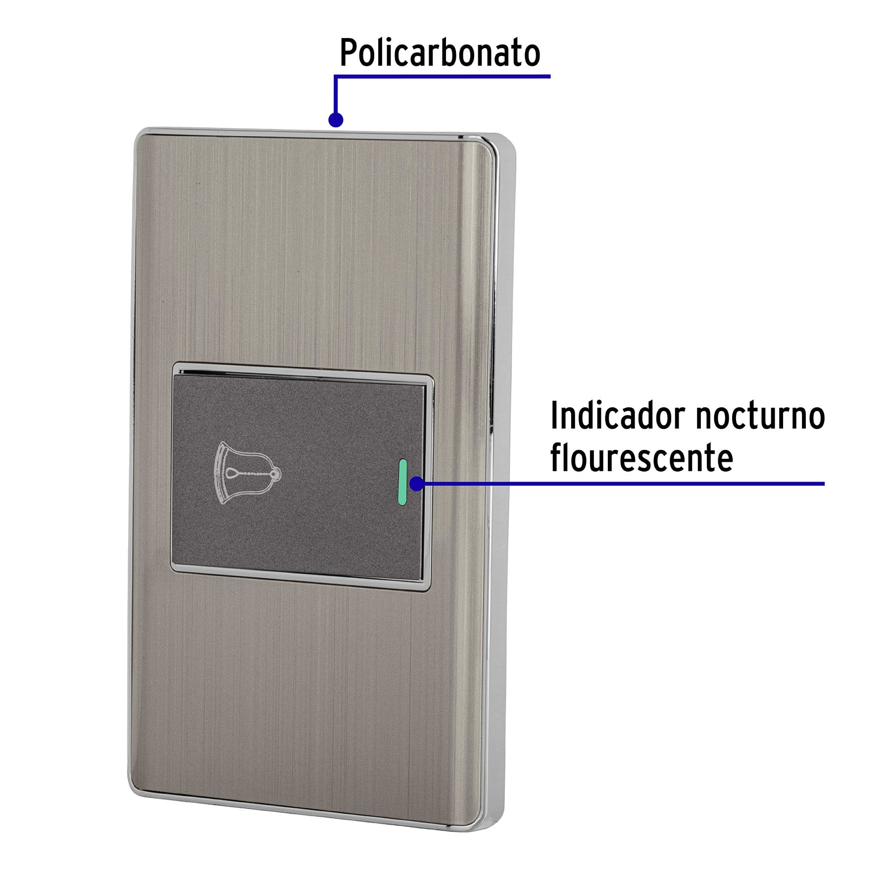Placa Armada Acero 1 Interruptor de Timbre 1.5 Md, Lisboa - Image 6