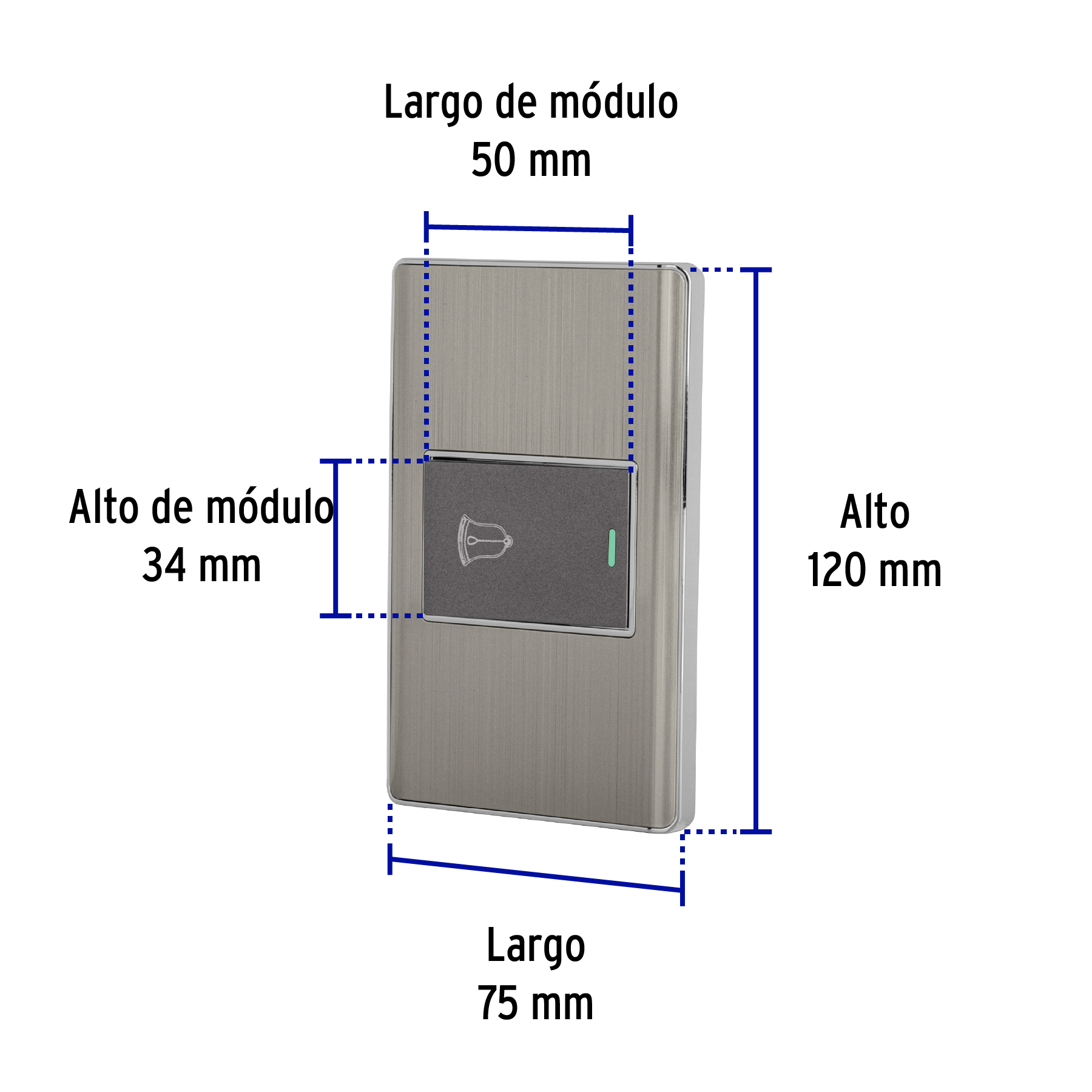 Placa Armada Acero 1 Interruptor de Timbre 1.5 Md, Lisboa - Image 7