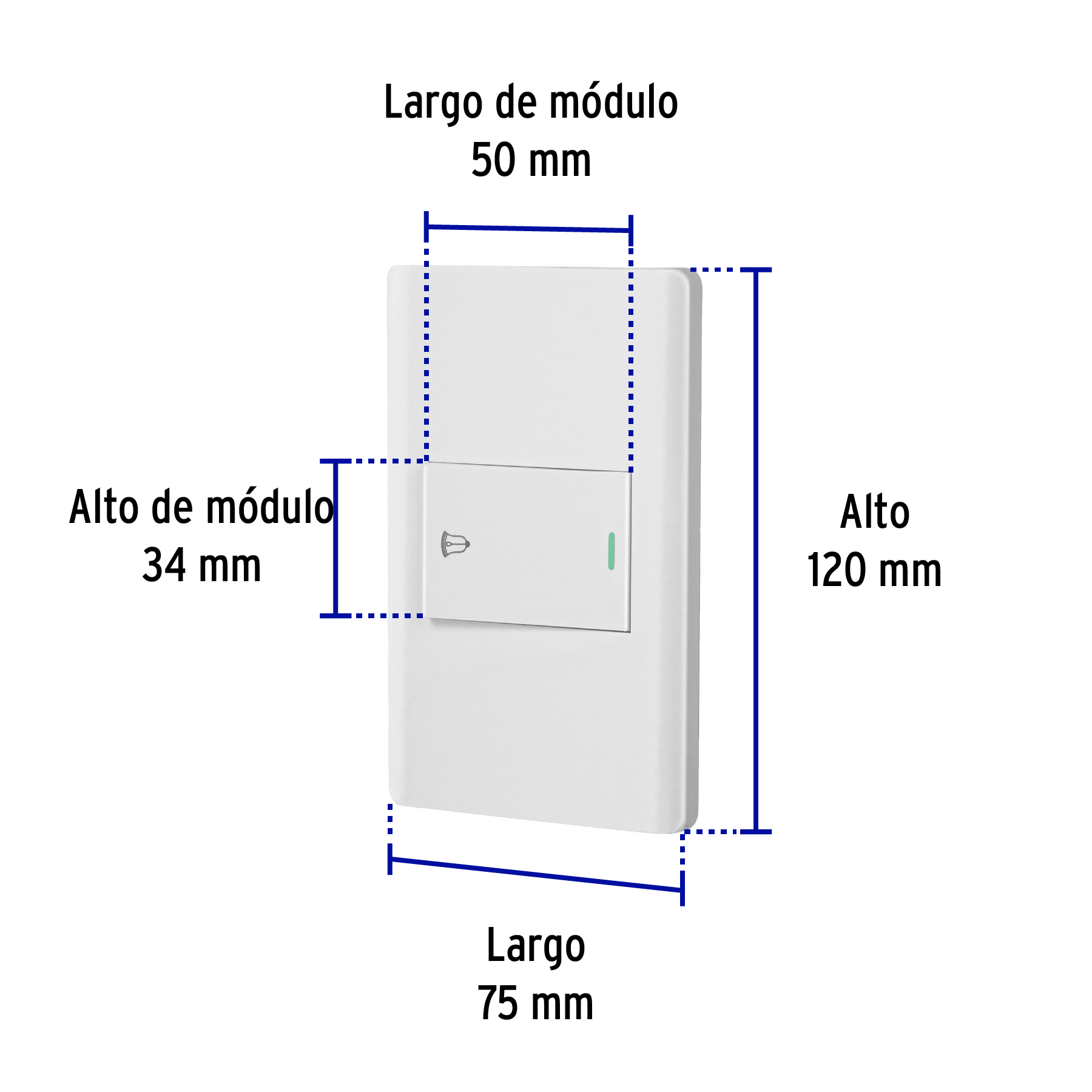 Placa Armada Blanca 1 Interruptor de Timbre 1.5 Md, Lisboa - Image 7