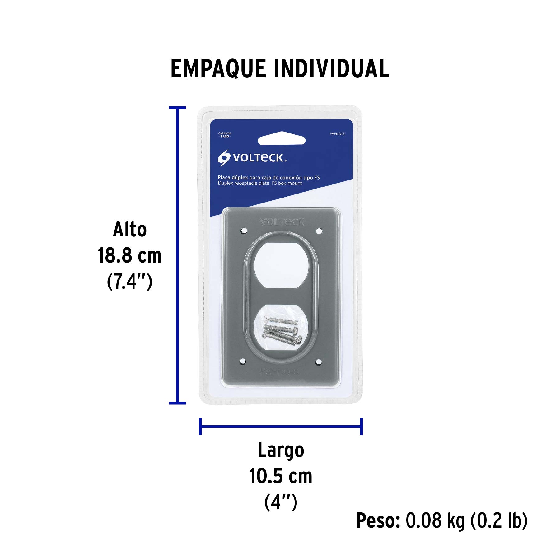 Placa Tipo Fs, Doble, de Sobreponer, Volteck - Image 3