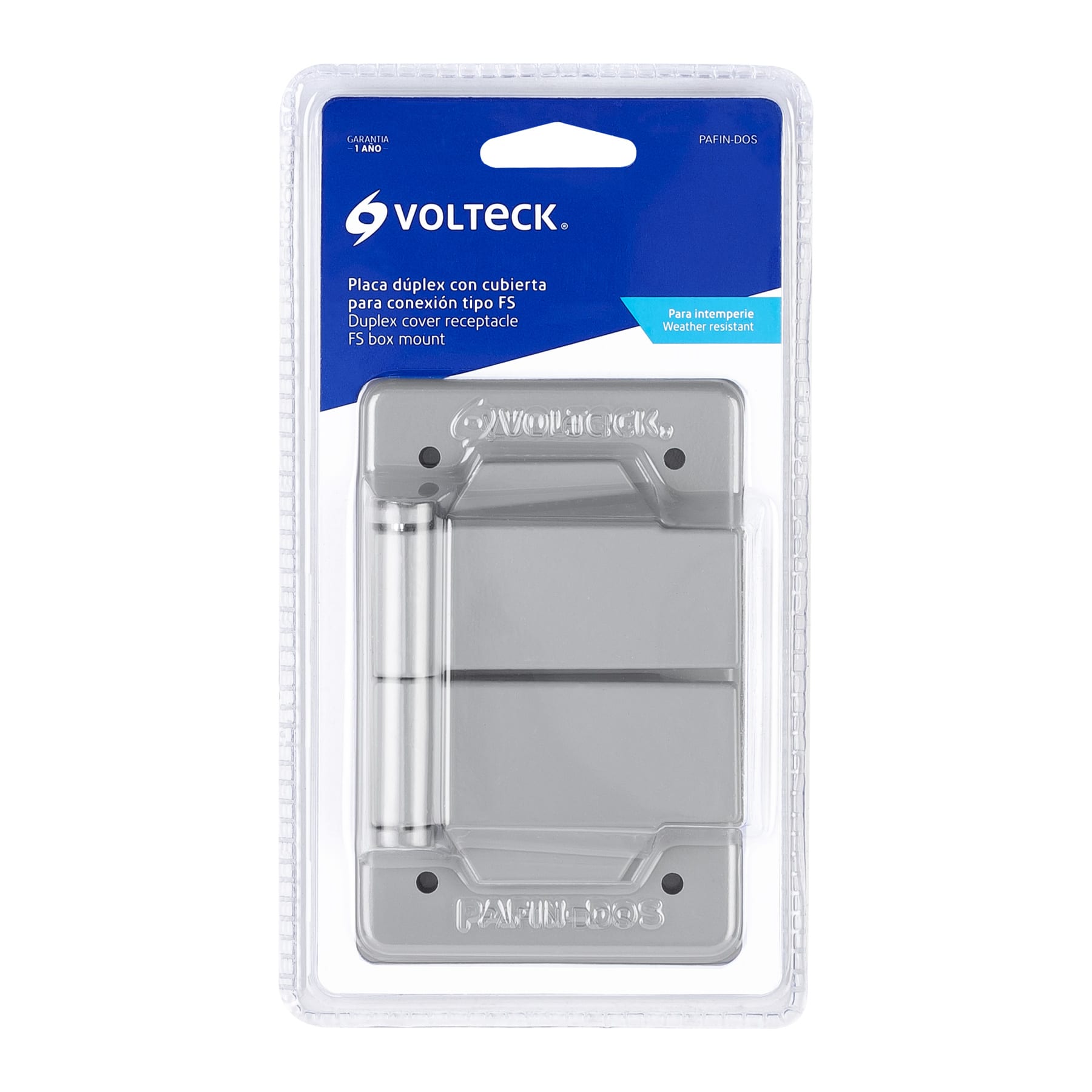 Placa Tipo Fs, con Cubierta, Doble, Sobreponer, Volteck - Image 2
