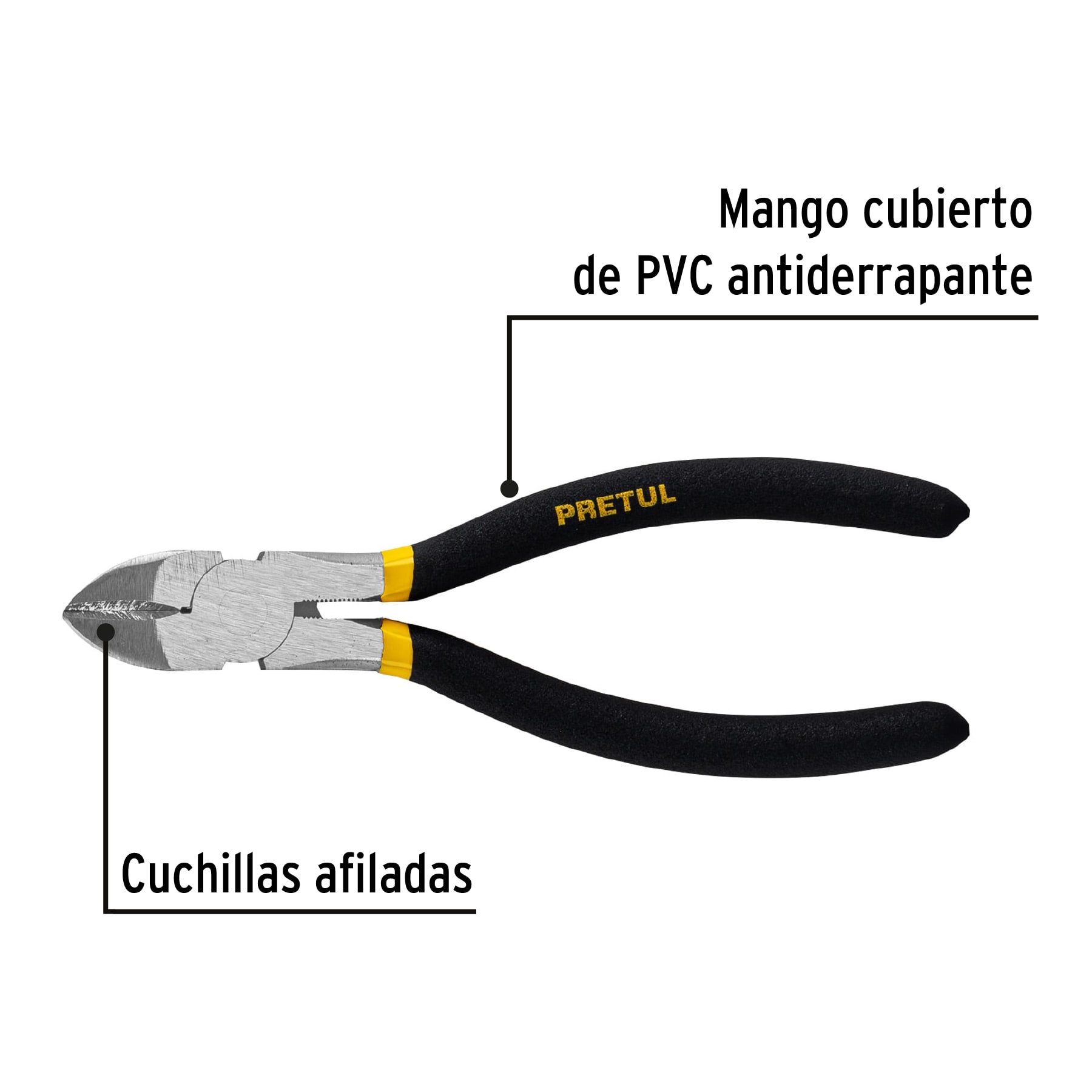 Pinza de Corte Diagonal 6" Mango de Vinil, A Granel, Pretul - Image 5