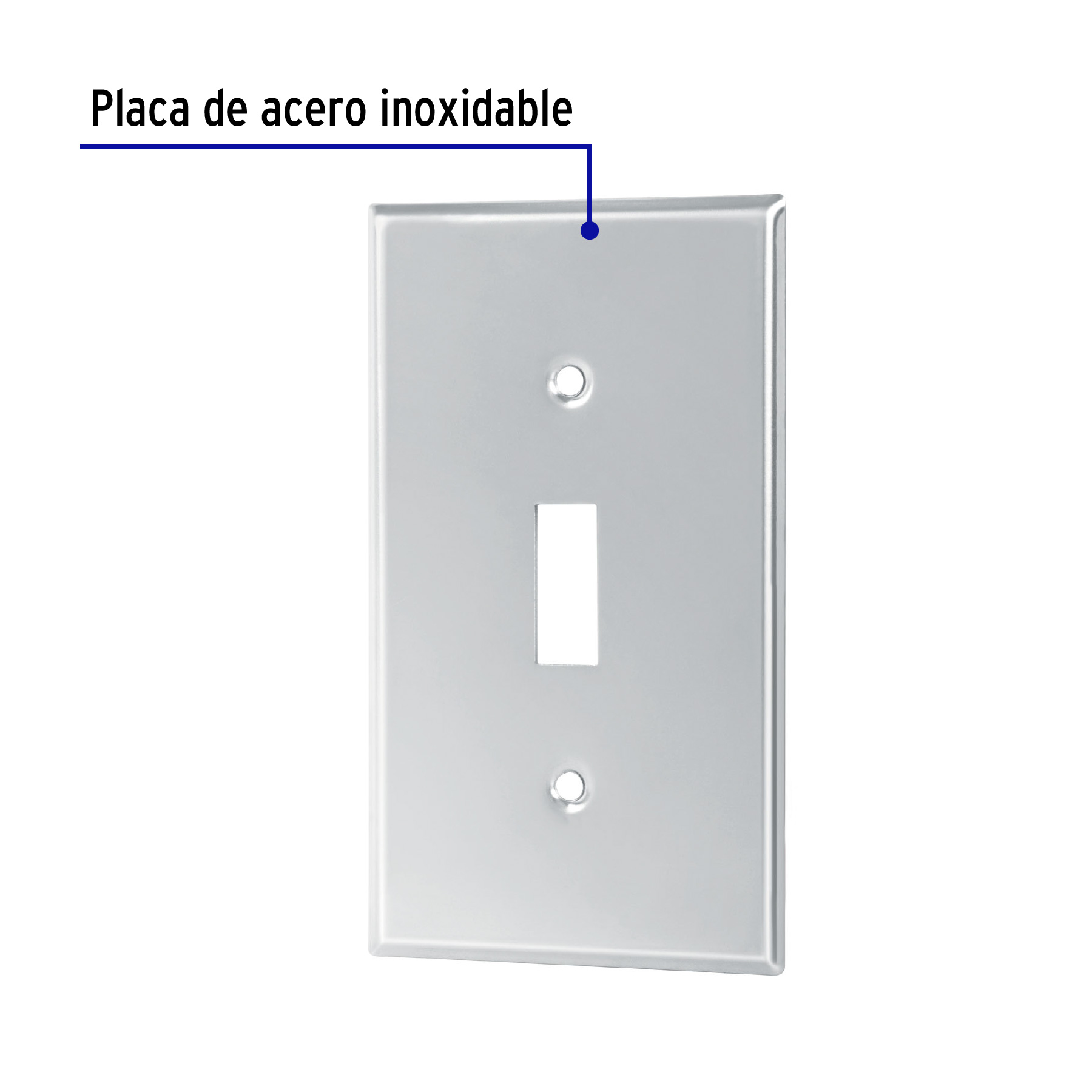 Placa de Acero Inox. para Interruptor Vertical, Standard - Image 6