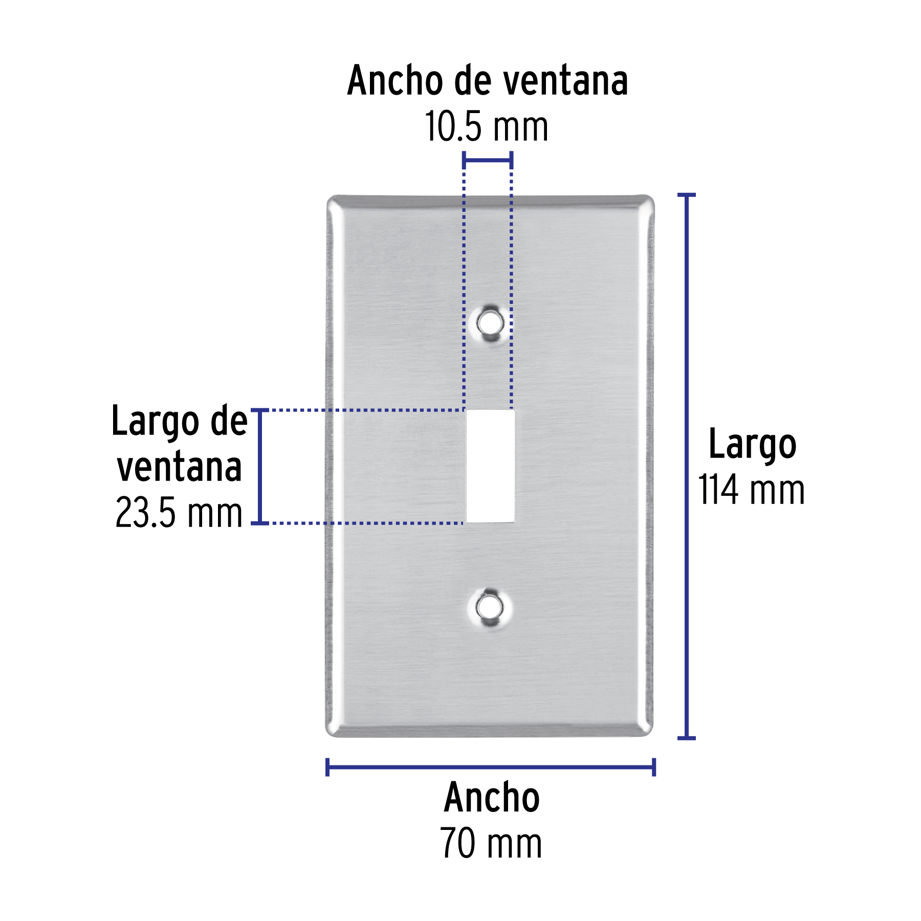 Placa de Acero Inox. para Interruptor Vertical, Standard - Image 7