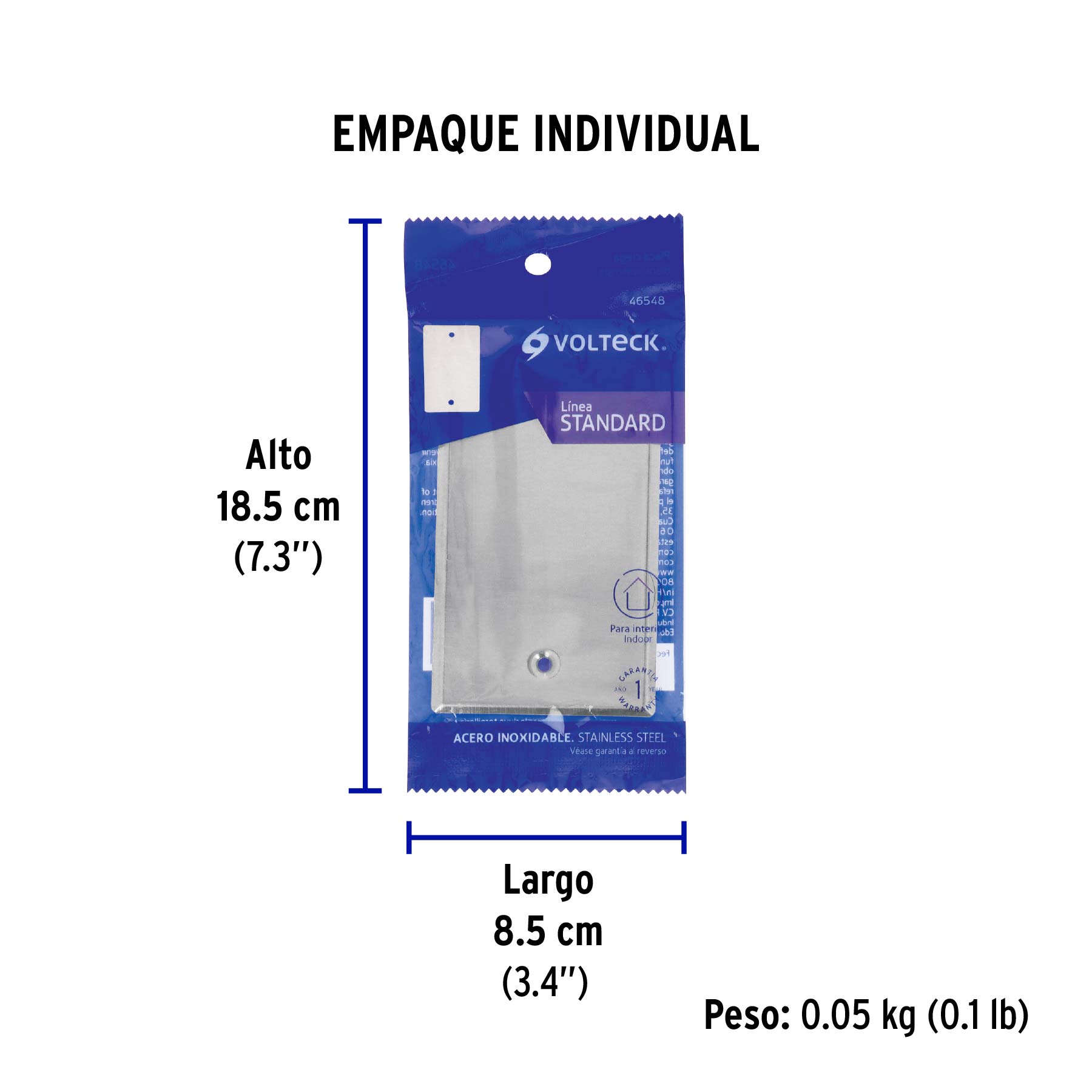 Placa de Acero Inoxidable Ciega, Lnea Standard - Image 3