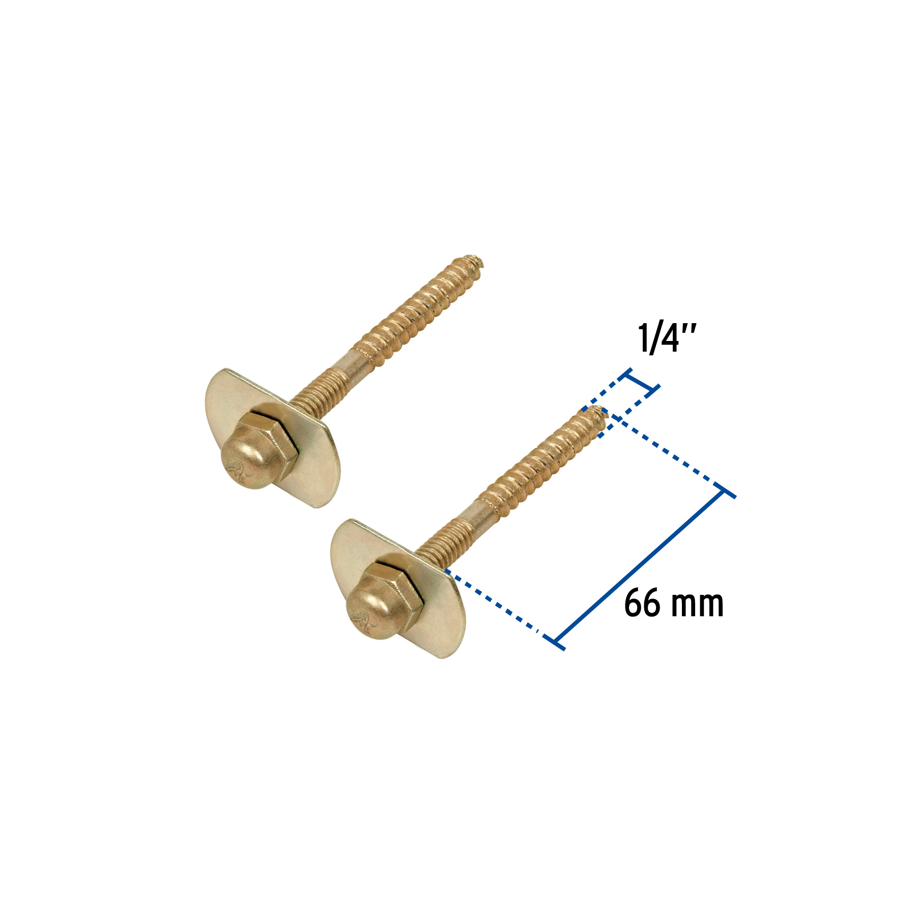 Bolsa con 2 Pijas 1/4" X 66 Mm para Base de Wc A Piso, Foset - Image 4