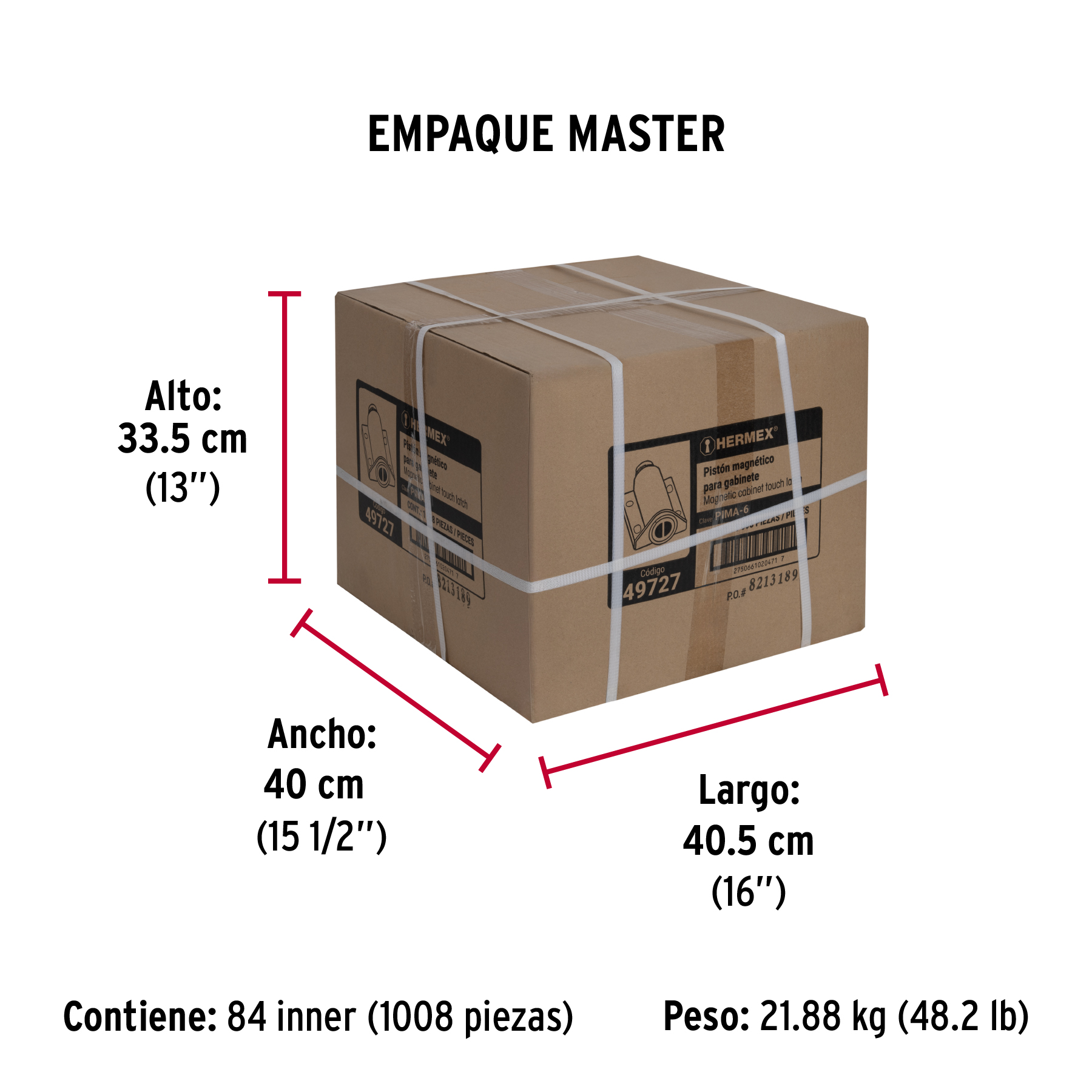 Piston Magntico para Puerta Cajon, Negro. Hermex - Image 5