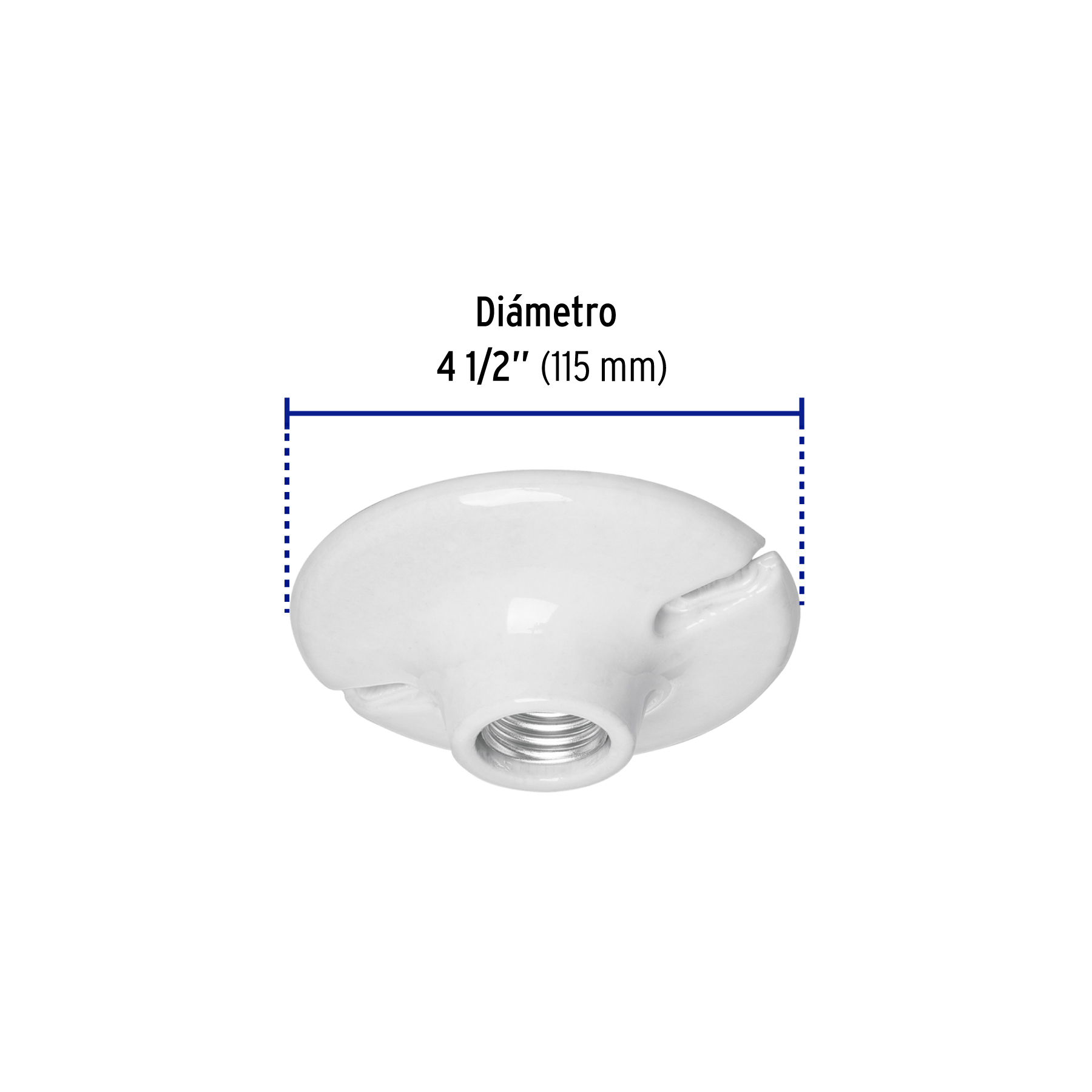 Portalmpara de Porcelana, 4-1/2", Redonda, Volteck - Image 7
