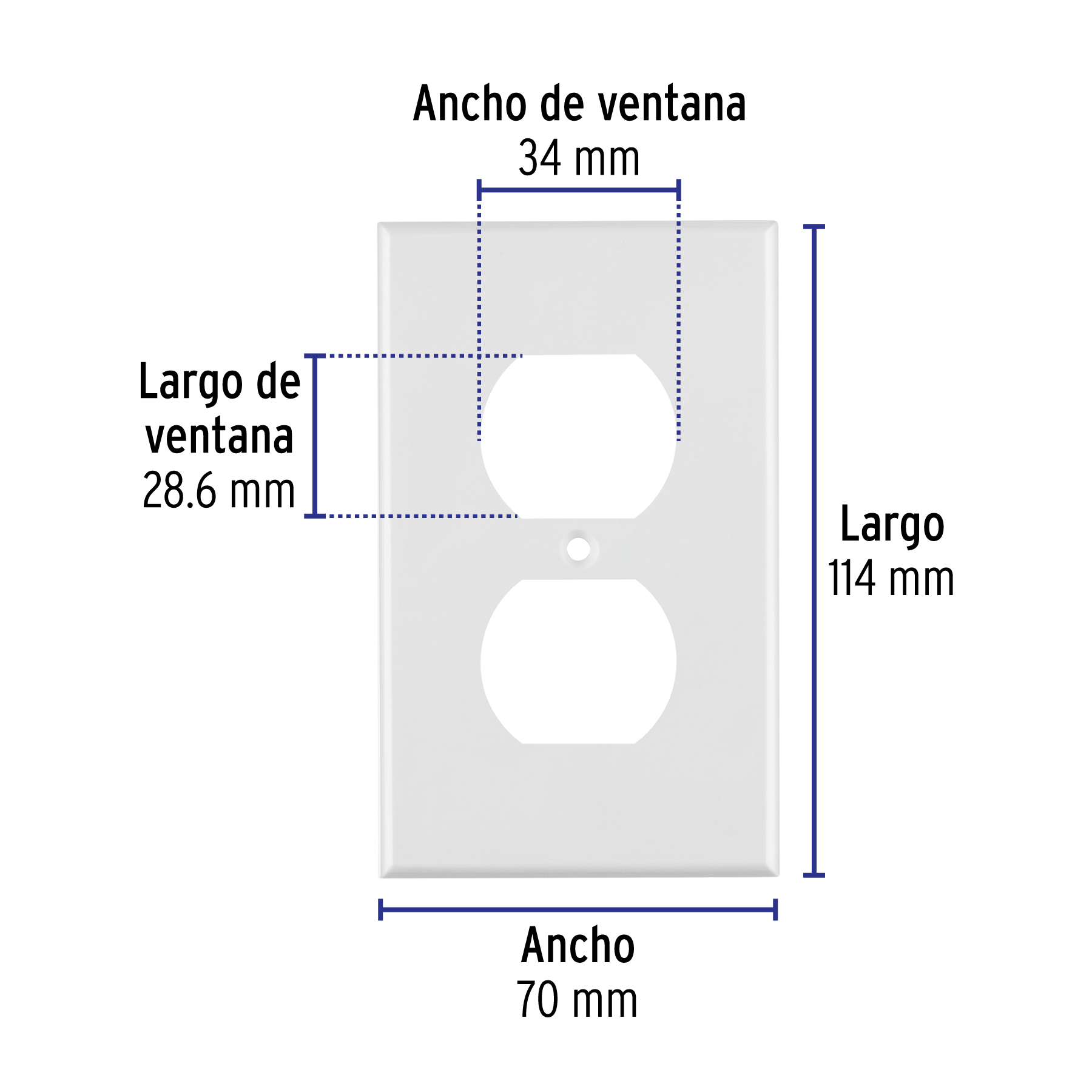 Placa de Abs Duplex, Standard, Blanco Volteck - Image 6