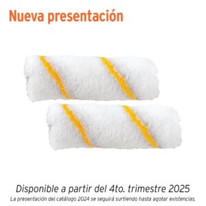 Bolsa con 2 Felpas para Mini Rodillo de Poliéster 4"x3/8", Truper
