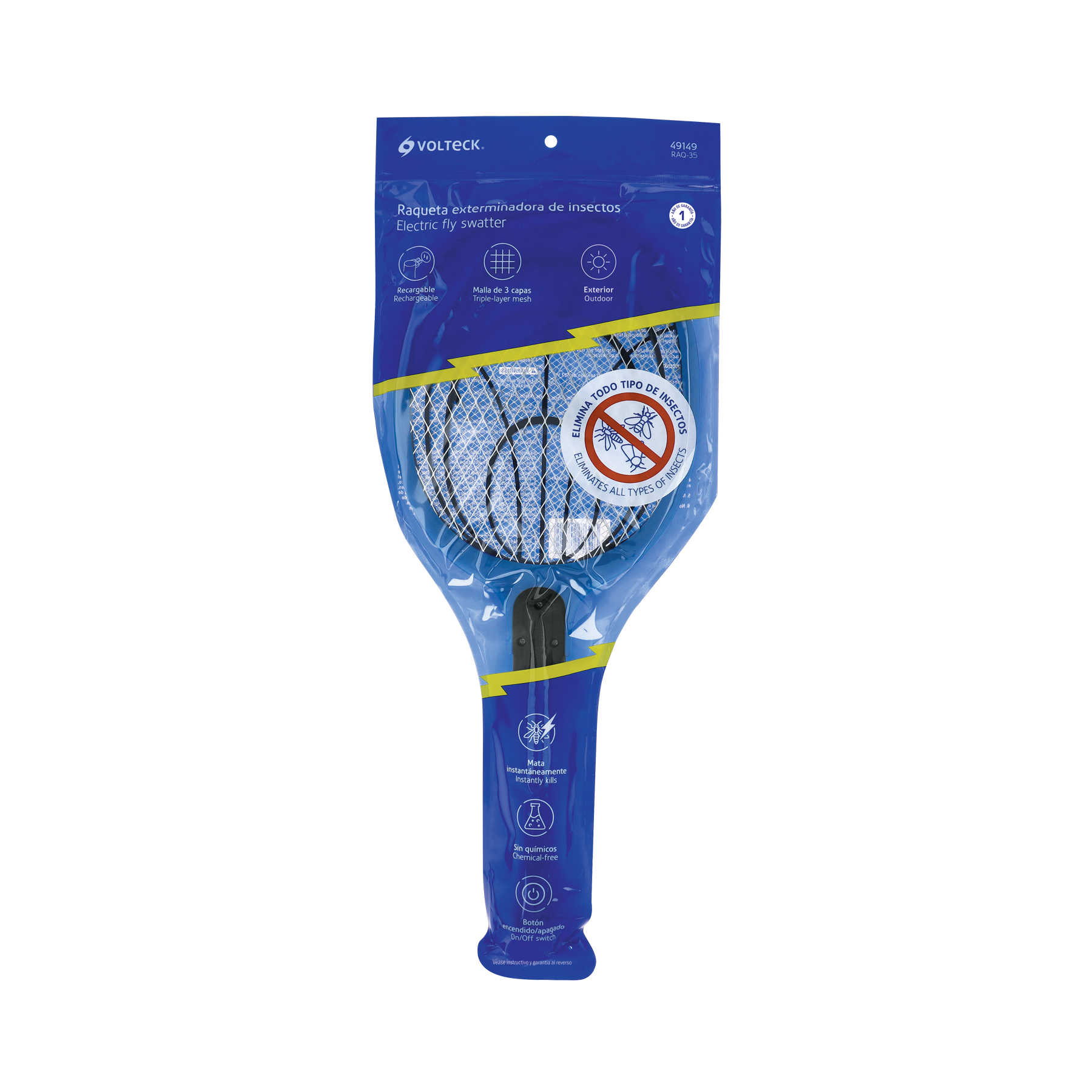 Raqueta Mata Moscas y Mosquitos, Recargable, Volteck - Image 6