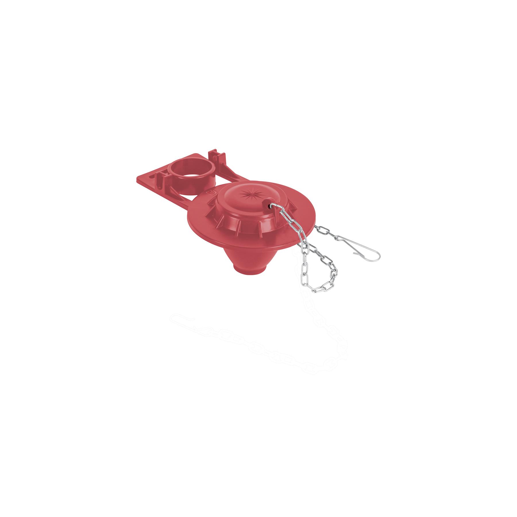 Sapo 2" para Wc, Silicona Roja, Cadena Inoxidable, Foset
