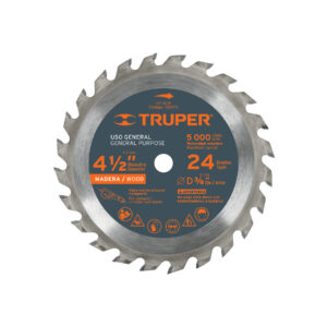 Disco Sierra 4-1/2" para Madera, 24 Dientes Centro 3/8