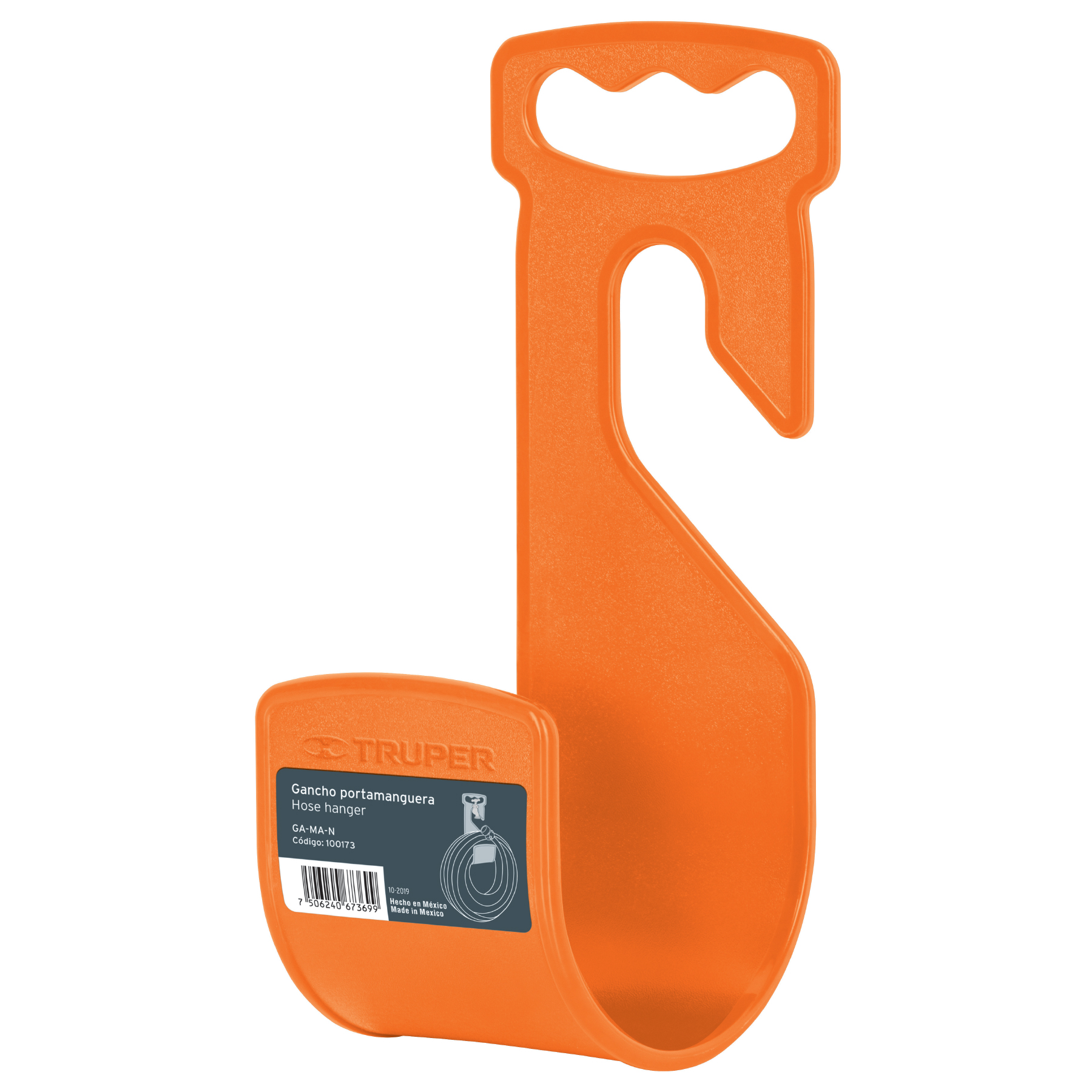 Gancho Plstico Naranja para Manguera de Jardn, Truper