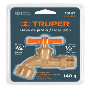 Llave para Manguera, de Latón, 140g, 1/2", Granel, Truper