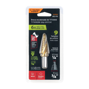 Broca Escalonada Titanio 9 Escalones 1/4" A 3/4", Expert
