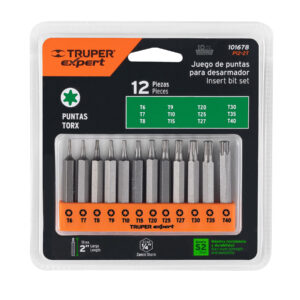 Juego de 12 Puntas Torx Combinadas Largo 2", Truper Expert