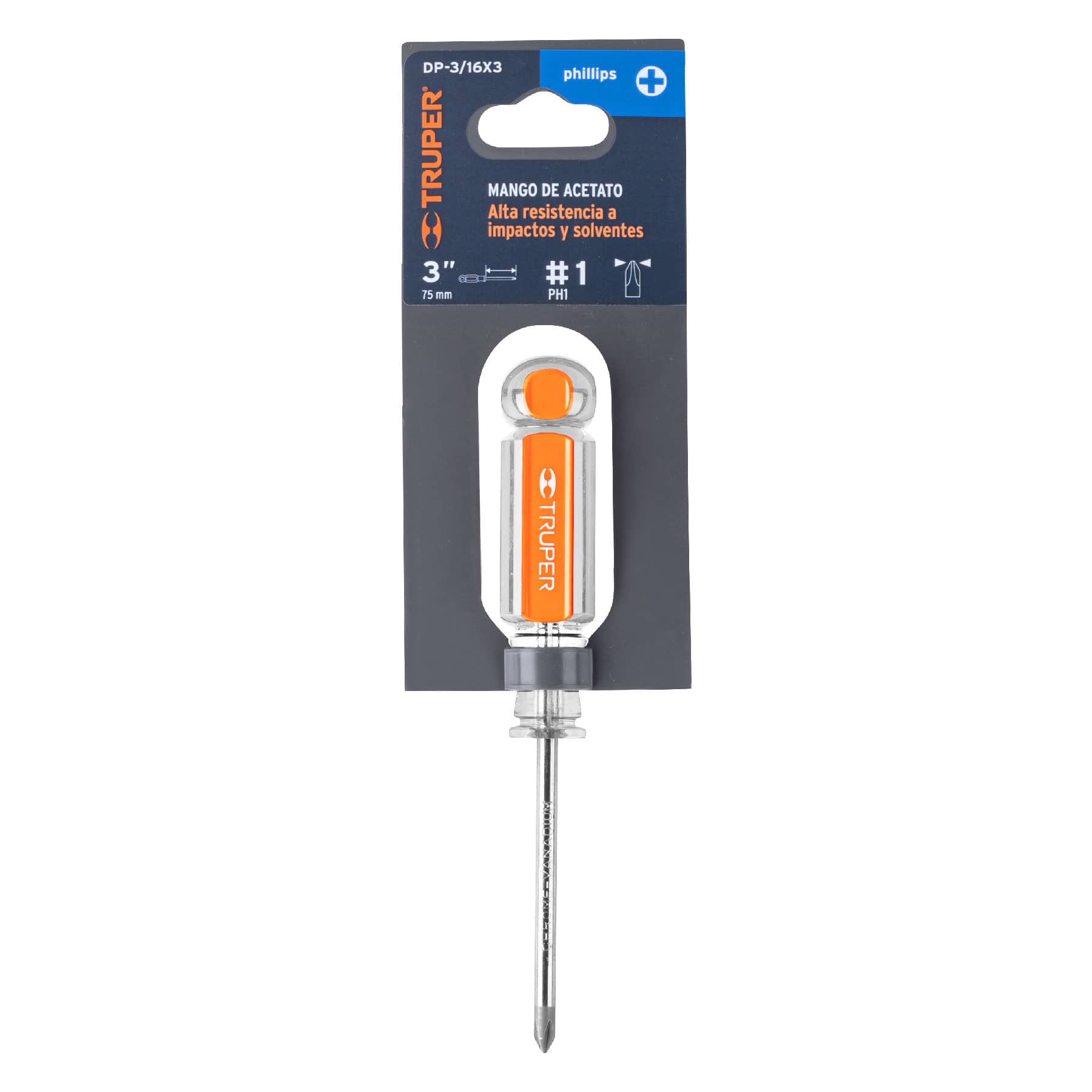 Desarmador Dielctrico de Cruz 3/16" X 3", Truper