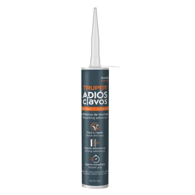 Adhesivo de Montaje Adiós Clavos, 140 G, Truper