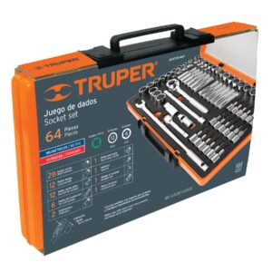 Juego de Dados Mm y Std con Matraca, Cuadro 1/4", Truper