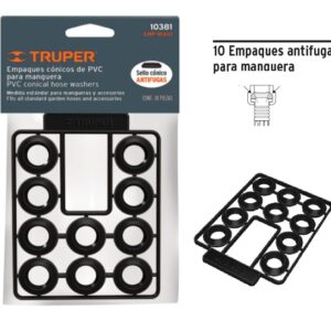 Bolsa con 10 Empaques de PVC Antifuga para Manguera, Truper
