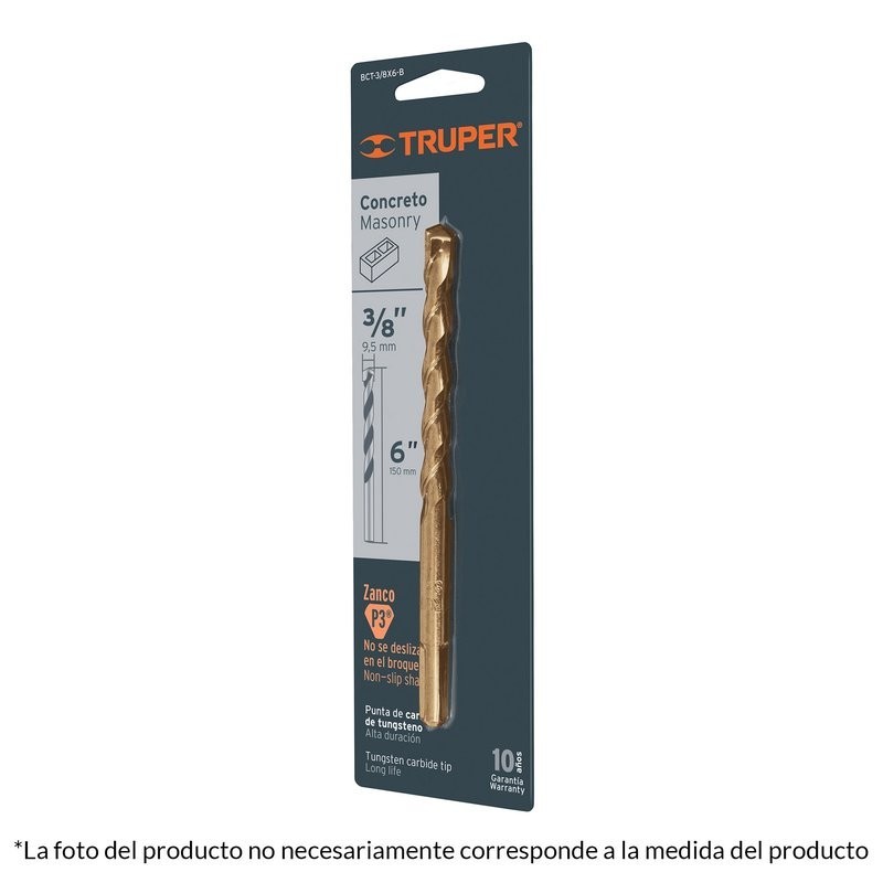 Broca para Concreto de 1/4 X 4", Truper