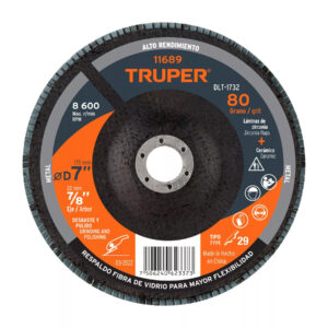 Disco Laminado 4-1/2", Grano 60 Centro 7/8", Fibra, Truper