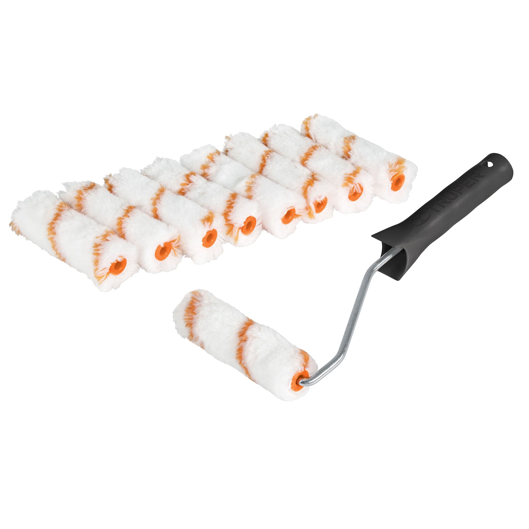 Kit de Maneral y 9 Mini Rodillos de 4" de Polister, Truper