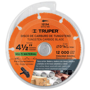 Disco 4-1/2" Multimaterial de Carburo de Tungsteno, Truper
