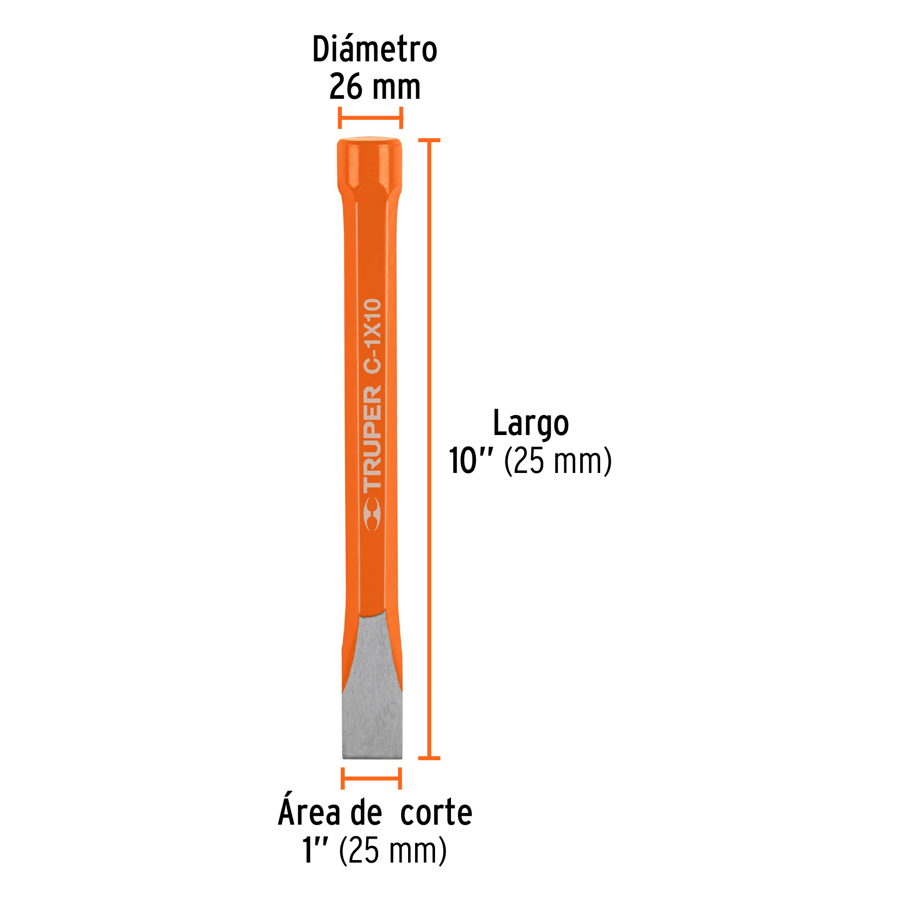 Cincel de Corte Frío de 3/4 X 10", Truper