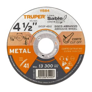 Disco Tipo 41 de 4-1/2" X 1 Mm Corte Fino de Metal, Sable