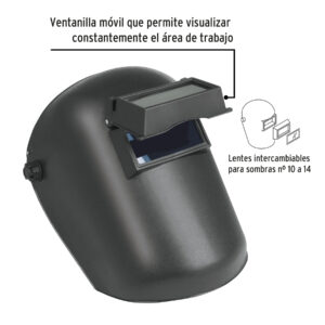 Careta para Soldar con Lente Abatible, Sombra 11, Truper