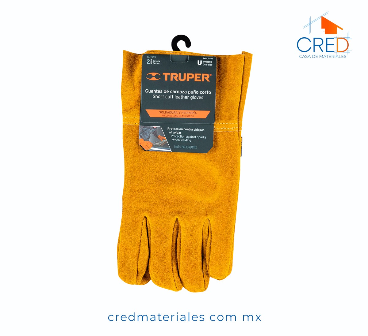 Guantes de Carnaza, Cortos, Unitalla, Truper