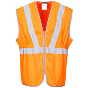 Chaleco de Seguridad Naranja con Cintas de Alta Visibilidad
